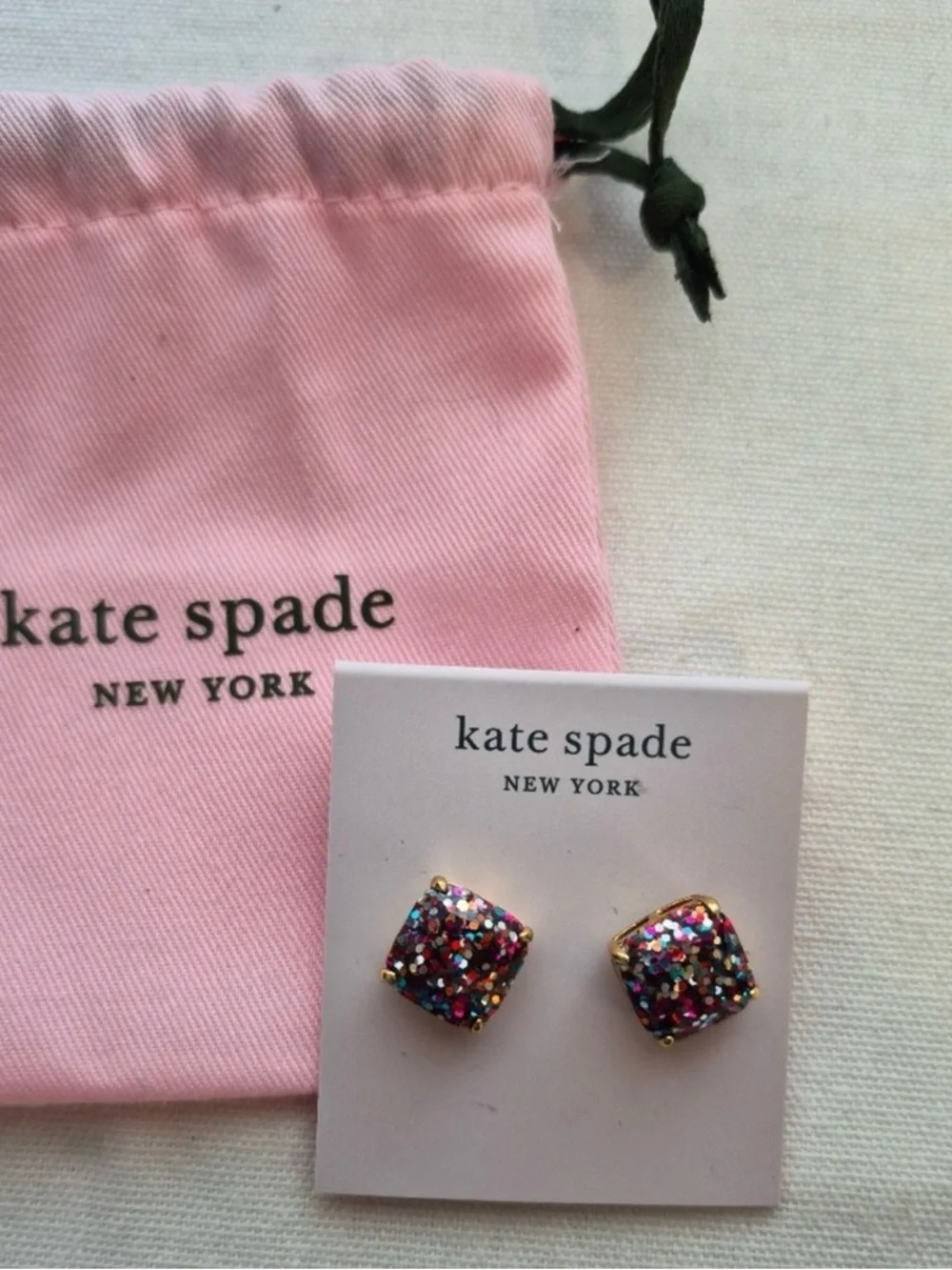 kate spade New York Multicolor Glitter Stud Earrings - Picture 2 of 3
